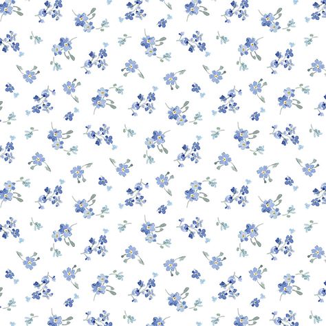 Bees & Blooms designed by Danhui Nai for Wilmington Prints. Forget Me Not Flower Background, Small Floral Design, Blue Flower Fabric, Notion Board, Beach Wallpaper Iphone, Macbook Air Wallpaper, Floral Backgrounds, Blue Flower Pattern, Cute Home Screen Wallpaper