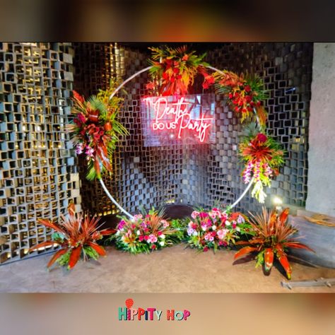 Cocktail Party Venue Decoration and event planning by Hippity Hop #cocktailparty #cocktaildecoration #weddingbackdrop #weddingdecor #weddingdecor #weddingdecoration #weddingdecorationideas #weddingdecorator #weddingdecorinspiration #weddingdecors #weddingcocktail #cocktailpartydecor Cocktail Party Backdrop, Cocktail Theme, Cocktail Party Decor, Cocktail Decoration, Wedding Decor Inspiration, Party Backdrop, Party Venues, Wedding Cocktails, Backdrops For Parties