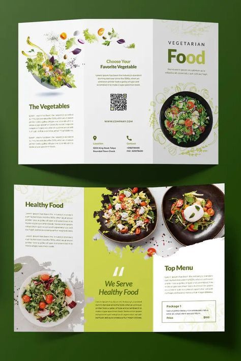 Restaurant Brochure Design Layout, Food Broucher Design Creative, Leaflets Food, Food Menu Brochure Design, Menu Healthy Food, Food Brochure Design Ideas, Food Brochure Design Creative, Food Leaflet Design, Trifold Brochure Design Creative