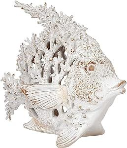 Corner Merchant Ocean Decor White Coral Reef Angelfish Sculpture Beach Home Decor Coastal Coral Look Tabletop Collection 12 in x 11 in White Coral Reef, Beach Themed Room Decor, Coastal Living Rooms Ideas, Coastal Accessories, Home Decor Coastal, Ocean Home Decor, Nautical Accessories, Coral Decor, Fish Home