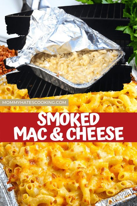 Smoked Mac and Cheese (Pellet Grill Recipe) - Mommy Hates Cooking Smoker Mac And Cheese, Smoked Mac N Cheese Recipe, Grilled Mac And Cheese, Smoked Mac And Cheese, Roasted Root Veggies, Cheese Course, Budget Bytes, Pellet Grill Recipes, Smoked Meat Recipes