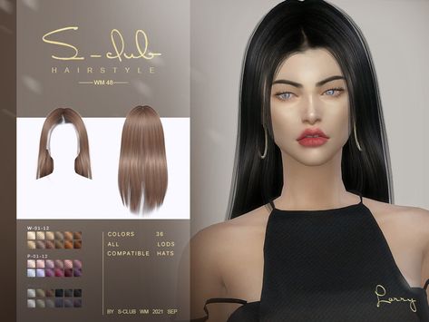 Sims Straight Hair, Sims 4 Cc Hair Female Long Straight, Ts4 Cc Hair Girl, Sims Cc Hair Long, Sims 4 Cc Straight Hair, Sims 4 Cc Hair Female Long, Sims 4 Curly Hair, Mod Hair, Cc Hair