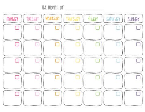 Cute Blank Monthly Calendar Printable Blank Monthly Calendar, Blank Calendar Template, Workout Calendar, Printable Workouts, Calendar Templates, Printable Calendar Template, Blank Calendar, Monthly Calendar Printable, Free Printable Calendar