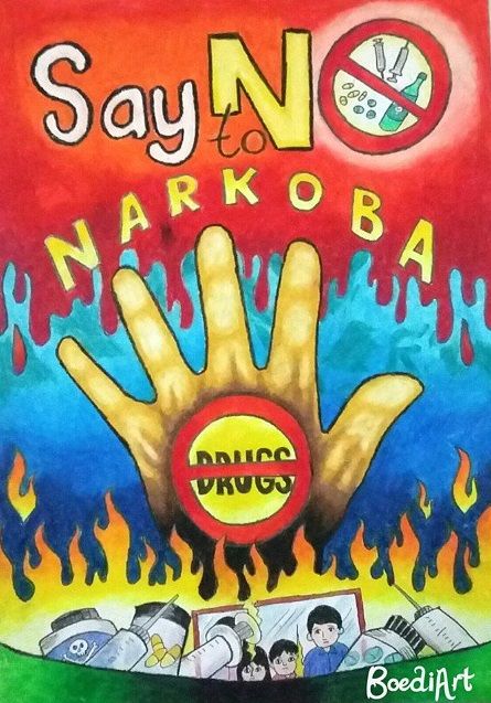 Say No To Narkoba Save Water Poster Drawing, Creative Mind Map, Cover Page For Project, Art Competition Ideas, Colorful Animal Paintings, Drawing Competition, Desain Buklet, Awareness Poster, Art Decor Diy