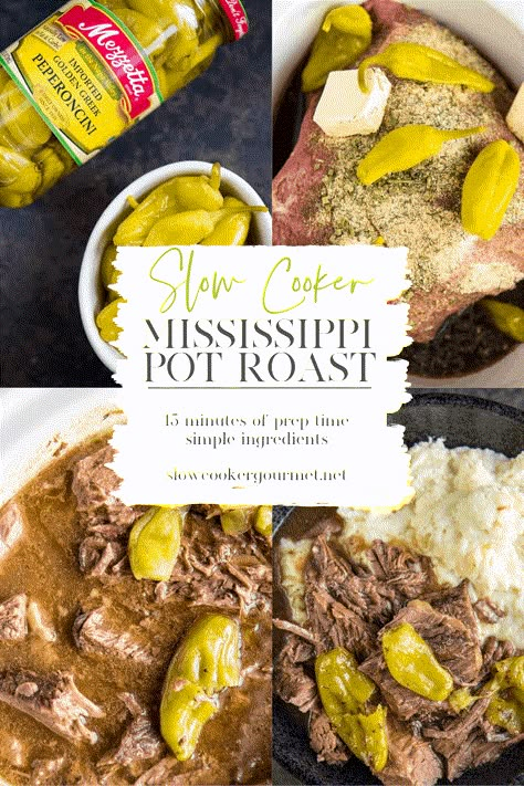 Crock Pot Roast With Pepperoncini, Pot Roast With Pepperoncini Slow Cooker, Slow Cooker Beef With Pepperoncini, Pepperoni Roast Crock Pot, Pepperocini Beef Crock Pot, Beef Roast Pepperoncini, Roast Beef Crock Pot Recipes With Banana Peppers, Beef With Pepperoncini Slow Cooker, Clean Mississippi Pot Roast