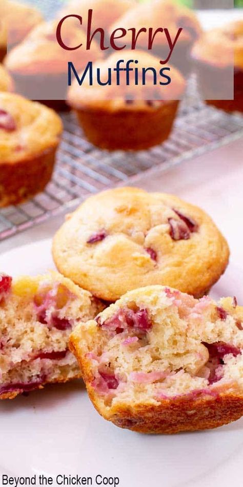 Cherry Muffins Fresh, Cherry Muffins Recipes, Recipes With Fresh Cherries, Recipe With Cherries, Cherry Muffin, Cherry Snacks, Cherry Muffins, Midday Snack, Delicious Clean Eating