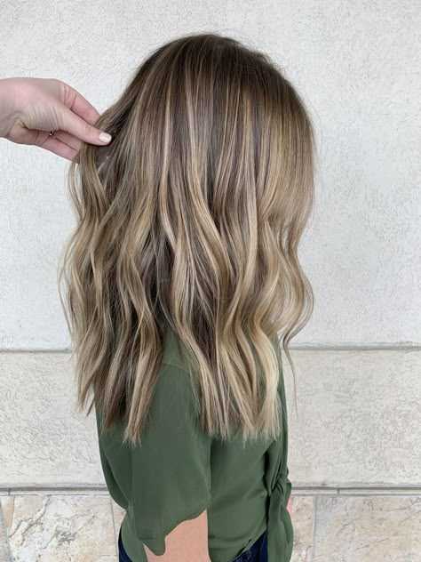 Partial Highlight Balayage, Light Brown Hair With Babylights Subtle Balayage, Cute Mom Hair Colors, Partial Blonding On Brown Hair, Partial Foil Balayage, Partial Foil On Light Brown Hair, Surface Layers Hair, Partial Foil Brunette, Bayalage On Light Brown