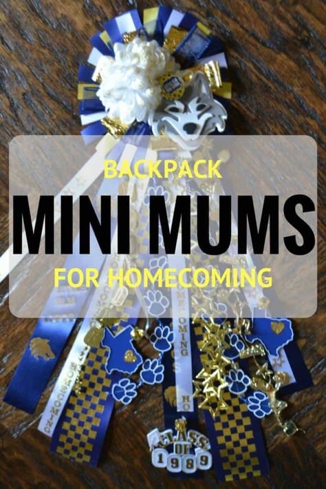 DIY mini backpack mums How To Make Mums, Mini Mums, Unique Homecoming Mums, Texas Mums, Homecoming Mums Senior, Football Mums, Texas Homecoming Mums, Homecoming Corsage, Homecoming Garter