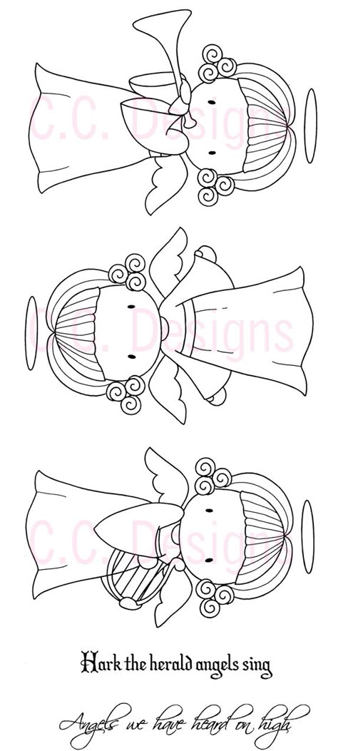 SU1010 C.C. Designs Unmounted Rubber Stamps Sugarplums Angel Emma $13.60 Angel Embroidery Patterns, Angels Coloring Pages, Angel Doodle, Angel Coloring Pages, Angel Drawing, Unique Stamps, Christmas Doodles, Bible Coloring Pages, Pattern Coloring Pages