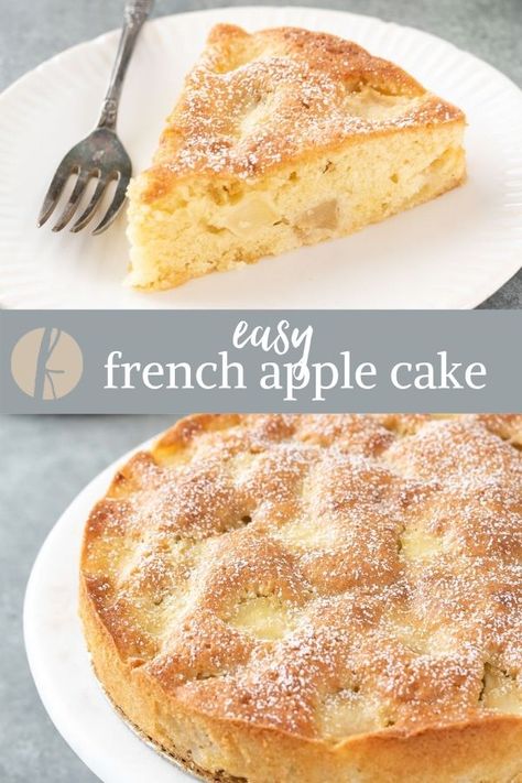 Easy French Dessert Recipes, French Apple Cake Recipe, Simple Apple Cake, Apple Cake Recipe Easy, Salad Apple, Whipped Cream Desserts, Easy Apple Cake, French Apple Cake, Apple Recipes Easy