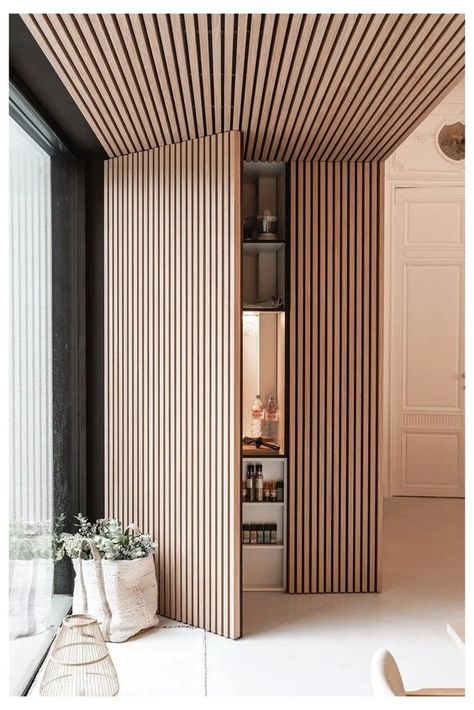 Slat Wall Design, Secret Rooms, Hus Inspiration, घर की सजावट, Home Offices, Slat Wall, Home Room Design, Modern House Exterior, All Of Us