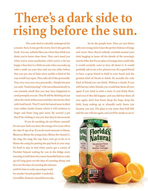 Florida's Natural: Dark side | Ads of the World™ Copywriting Ads, Copywriting Inspiration, Copy Ads, Swipe File, Illustrator Design Tutorial, Ad Of The World, Creative Advertising Design, Blackout Poetry, Creative Advertising Campaign