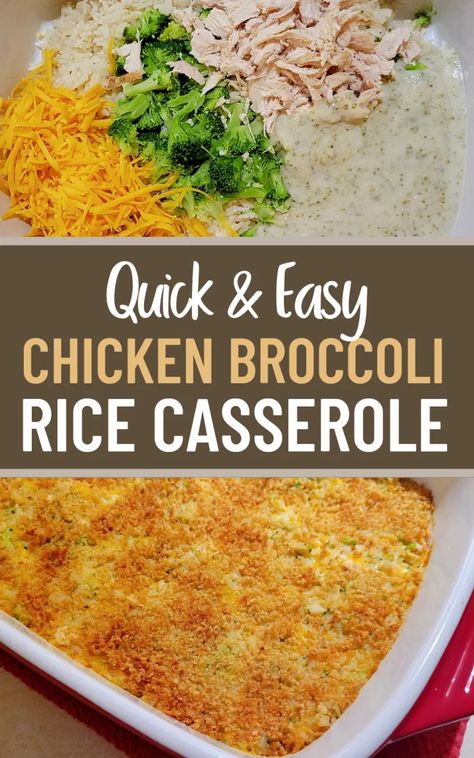 Chicken Cheese Rice Casserole, Easy Chicken Broccoli Rice, Easy Chicken Broccoli Rice Casserole, Chicken Broccoli Rice Cheese Casserole, Chicken Broccoli And Rice Casserole, Chicken Rice Casserole Recipes, Broccoli And Rice Casserole, Cheesy Chicken Rice, Chicken Broccoli Cheese