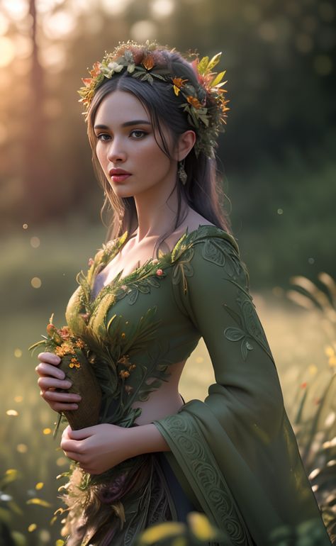 Amanda + Core + Aesthetic, Forest Dryad, Mythical Forest, Forest Dress, Character Inspiration Girl, Forest Drawing, Shoot The Moon, Supernatural Beings, Forest Spirit