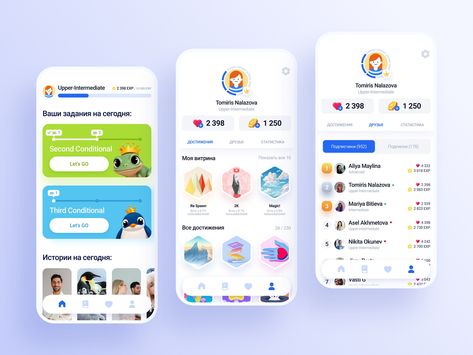 GUI design for an English learning app by Miras Zhanatov on Dribbble English App, Todo App, Language App, Language Learning App, Language Apps, Gui Design, English Learning, Educational Apps, Learning English