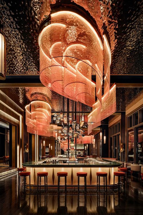 Nobu | Best Japanese Restaurant in Dubai | Atlantis Dubai Luxury Bar Design, Bar Restaurant Design, Nobu Restaurant, Restaurant Design Inspiration, Japanese Bar, Café Design, Design Atelier, Bar Interior Design, Luxury Bar