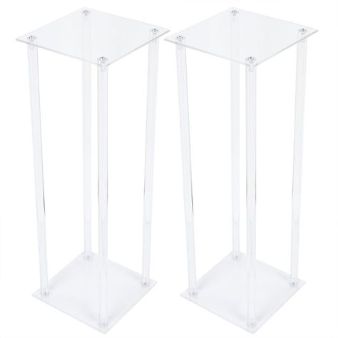 SUNYOU 2 Pieces Wedding Acrylic Flower Stand | Wayfair Acrylic Flower Stand, Vases Flowers, Geometric Centerpiece, Wedding Vase Centerpieces, Decor Backdrop, Acrylic Vase, Reception Table Decorations, Flowers Vase, Venue Decorations