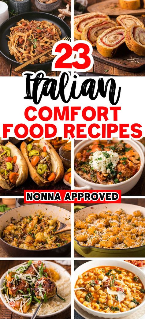 Italian comfort food Italian Dishes Recipes, Creamy Gnocchi, Slow Cooker Italian Beef, Italian Comfort Food, Italian Dinner Recipes, Confort Food, Italian Pasta Recipes, Italian Soup, Diy Treats