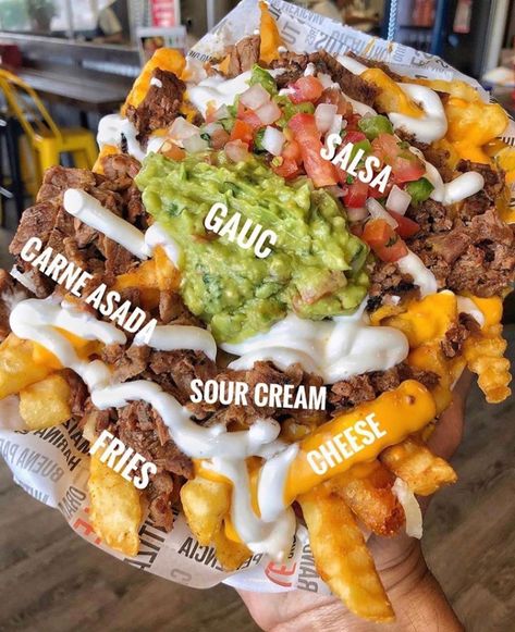 Del Taco Burrito, Taco Truck Burrito, Loaded Carne Asada Fries, Mexican Fries Loaded, Taco Fries Recipes, Fries Meal Ideas, What To Eat With Fries, Mexican Food Truck Aesthetic, Mexican Food Truck Menu Ideas