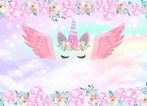 Unicorn Tarpaulin Layout Editable, Unicorn Wallpaper Cute Rainbow, Birthday Tarpaulin Design, Fb Wallpaper, Magical Watercolor, Tarpaulin Design, Unicorn Background, Unicorn Wallpaper Cute, Deer Wallpaper