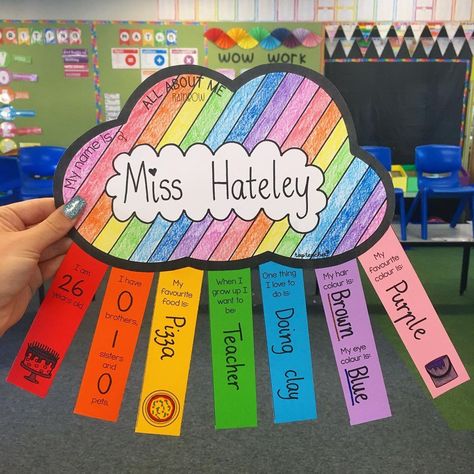 Miss Hateley on Instagram: “All about me rainbow activity we are doing this week 🌈 Template from @topteacher #teacher #teachersofinstagram #aussieteacher…” All About Me Rainbow, Week Template, Rainbow Activity, All About Me Preschool Theme, Hollywood Theme Classroom, Me Preschool Theme, Preschool Crafts Fall, Rainbow Activities, School Kids Crafts