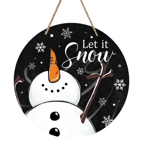 PRICES MAY VARY. Unique Design: Our door wreath design is unique and beautiful. The words "Let It Snow" is printed on the wooden board, which is funny and cute. This house decor will bring more fun to your house and show the best welcome to your friends Durable Material: This door sign is made of high-quality wooden material, which is durable and can be used in all kinds of seasons. For best longevity, keep out of direct sunlight and rain. If used outdoors, it is recommended to hang it on a cove Farmhouse Wood Door, Front Door Decor Winter, Let It Snow Snowman, Sign For Front Door, Wooden Wreath, Wood Door Hanger, Snowman Sign, Wreath Wall Decor, Wooden Porch