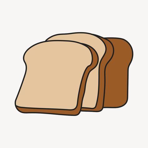 Free: Bread slices clipart, breakfast, food | Free Vector Illustration - rawpixel - nohat.cc Slice Of Bread Drawing, Bread Clipart, Bread Vector, Coffee Illustrations, Cute Collage, Silly Doodles, Drawing Graphic Design, Angel Illustration, Colour Drawing