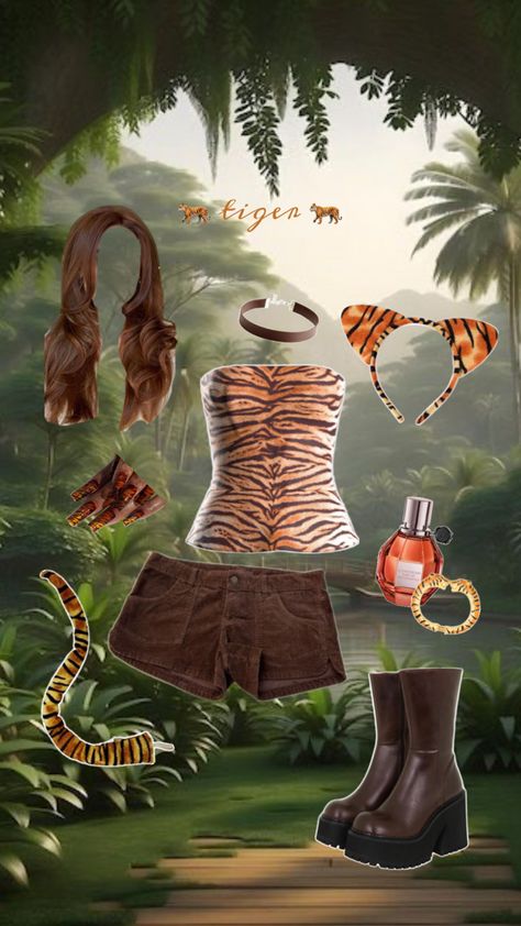 lions tigers and bears, group costume, party outfit, halloween inspo. Party Outfit Halloween, Costume Party Outfit, Tiger Halloween Costume, Tiger Halloween, Lion Halloween Costume, Lion Halloween, Leopard Halloween, Halloween Playlist, Halloween Duos