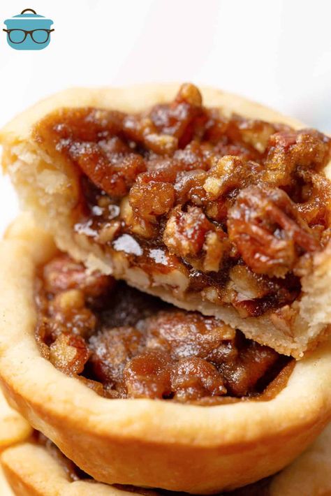 Pecan Tassies - The Country Cook Pecan Butterballs, Pecan Tassie Recipe, Miniature Pies, Tassies Recipe, Pecan Tassies, Twinkie Cake, Shortbread Cookie Crust, Gingerbread Loaf, Pecan Desserts