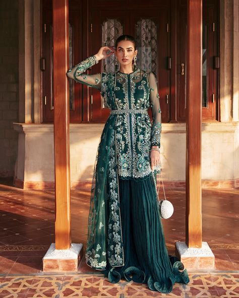 Lumene RTW | Launching on 24th August MARLENE A vision of grandeur immersed in radiant teal opulence. Harmonizing a flared peplum with a… | Instagram Punjabi Suit Boutique, Mehndi Outfit, Pakistani Suits Online, Asian Designers, Designer Punjabi Suits, Pakistan Fashion, Designer Boutique, Design Clothes, Amritsar