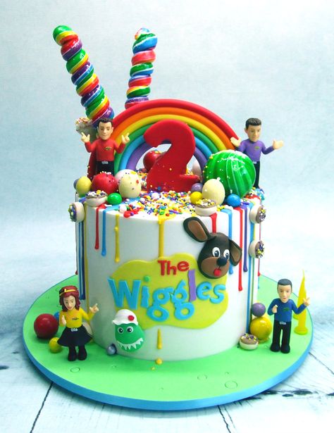 Wiggles drip cakes Wiggles Birthday Party, Wiggles Cake, Toddler Birthday Cakes, Second Birthday Cakes, Wiggles Birthday, Harry Birthday, 3rd Birthday Cakes, 2 Birthday Cake, The Wiggles