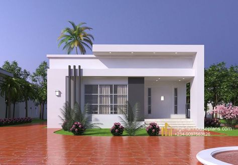 Nigerian House Plans, Modern Bungalow House Plans, Modern Bungalow Exterior, Modern Bungalow House Design, Small Modern House Plans, Bedroom Bungalow, Small Bungalow, 3 Bedroom Bungalow, Bungalow Floor Plans