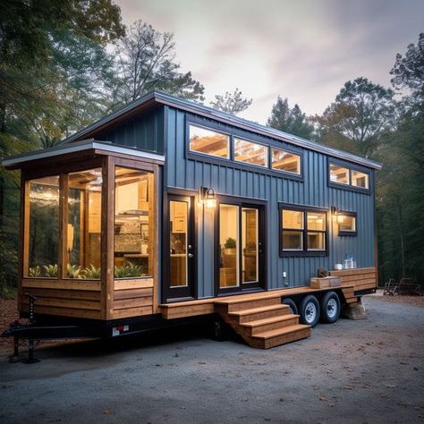 Phenomenal World!! Tiny Home Wheels, Container House On Wheels, Tiny House Truck, Modern Tiny House On Wheels, Trailer Airbnb, Tiny House Wheels, Tiny House On Wheels Design, Industrial Tiny House, Modern Shipping Container Homes