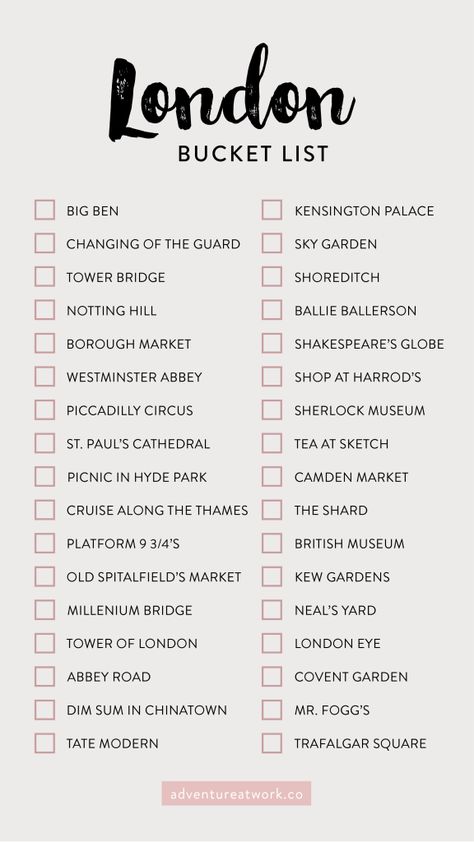 The Ultimate London Bucket List - Adventure at Work Britania Raya, London England Travel, London Bucket List, London Dreams, Travel Infographic, London Vacation, London Baby, London Aesthetic, Foto Tips