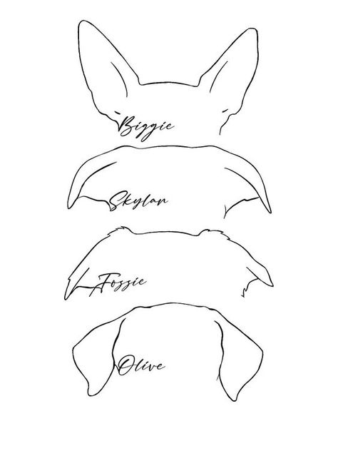 Honor your pet's memory with a beautifully designed pet memory tattoo. Keep their love close to your heart. #PetMemory #TattooMemory Dog Ear Outline, Tatoo Dog, Ear Outline, Pet Memorial Tattoo, Dog Memorial Tattoos, Dog Outline, Remembrance Tattoos, Western Tattoos, Dog Sketch