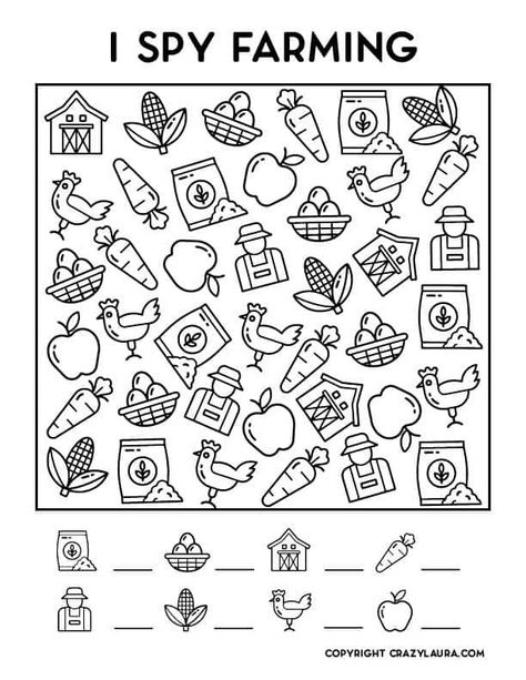 I Spy Worksheets Printables, Free Printable Crafts For Kids, Activies For Kids, Printable Crafts For Kids, I Spy Printable, Craft Ideas For Beginners, Crafts For Beginners, Free Printables For Kids, Color Activity