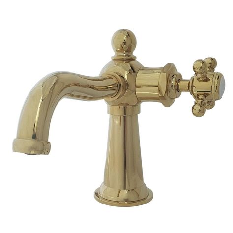 Brass Single Hole Bathroom Faucet, Antique Bathroom Fixtures, Brass Bathroom Faucet, Antique Brass Faucet, Elegant Architecture, Lavatory Sink, Bathroom Stuff, Push Pop, Floor Bathroom