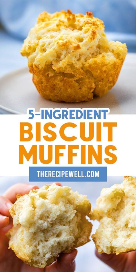 These Biscuit Muffins are perfect for when you need a little something to dip into your soup or stew. You need just 5 ingredients and less than 30 minutes! FOLLOW The Recipe Well for more great recipes!    #homemade #easy #quick #fromscratch #fluffy Dinner Biscuits, Biscuit Muffins, Easy Biscuits, Wraps Recipes, Recipes Pizza, Tupperware Recipes, Pizza Dip, Muffins Recipes, Easy Foods