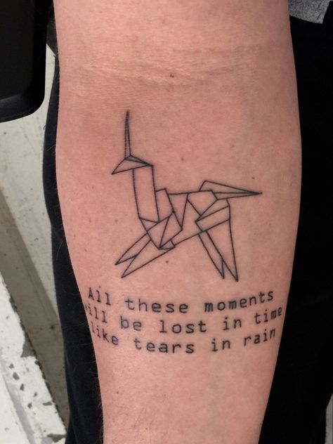 All Those Moments Will Be Lost In Time, Blade Runner 2049 Tattoo Ideas, Runner Tattoo Ideas, Bladerunner Tattoo, Blade Runner 2049 Tattoo, Blade Runner Tattoo, Like Tears In The Rain, Moments Tattoo, Tears In The Rain