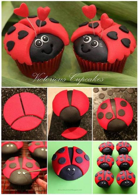 They are so many ladybug party ideas.  The ladybug cupcake is certainly one of them. It is a great choice for kids party. It may take a little more time to make, but it is totally worth it when you see kids enjoying them. You can check out the video how to make it, or you can … Ladybug Pretzels, Ladybug Appetizers, Ladybug Cookies, Mushroom Cupcakes, Ladybug Cakes, Ladybug Cupcakes, Cupcake Tier, Ladybug Birthday Party, Cute Ladybug