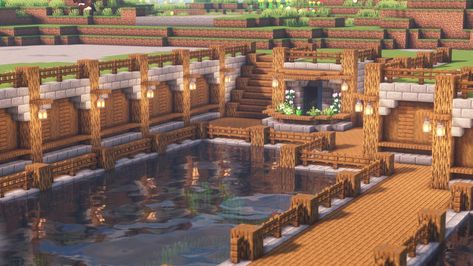 Minecraft Medieval Greenhouse, Minecraft Sea Port, Minecraft Port Town, What To Build In Minecraft, Minecraft Port, Minecraft Dock, Villa Minecraft, Build In Minecraft, Minecraft Kingdom