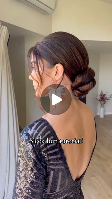 Yvana Sanders Tauranga Wedding Hairstylist & Educator on Instagram: "Sleek bun tutorial 🤍  Tag someone who would want to see this 🫶🏼  #hairtutorial #bridalhair #weddinghairstyles #hairstylist #haireducation #taurangaweddings" Donut Bun Hairstyles Wedding, Low Bridal Bun Tutorial, Sleek Bun For Wedding, Simple Wedding Bun, Easy Wedding Bun, Sleek Wedding Bun, Sleek Bun Wedding Hair, Sleek Wedding Updo, Sleek Bridal Bun