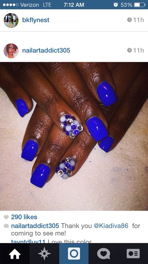 Blue nails Polish Ideas, Nails Colors, Nails Nails, Blue Nails, Nail Tech, Pretty Nails, Nail Ideas, Nail Colors, Nail Designs