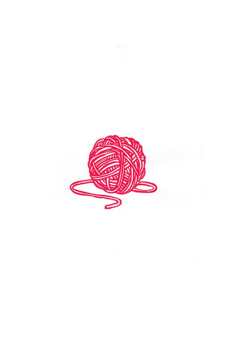 Ball Of Wool Tattoo, Yarn Illustration Drawings, Ball Of Yarn Illustration, Yarn Graphic Design, Yarn Ball Tattoo, Thread Graphic Design, Yarn Ball Illustration, Ball Of Yarn Drawing, Wool Tattoo