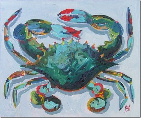 Crab Painting, Animal Abstract, Crab Art, Louisiana Art, Coastal Artwork, Sea Life Art, Florida Art, Blue Crab, Sea Painting