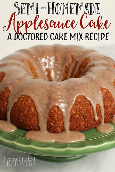 Applesauce Spice Cake Mix Recipes, Applesauce Bundt Cake Recipes Easy, Baking With Apple Sauce Recipes, Cake Mix Apple Cake Recipe Easy, Spice Cake Mix With Applesauce, Cakes With Applesauce, Apple Sauce Bundt Cake, Cakes Using Applesauce, Apple Bundt Cake With Box Cake