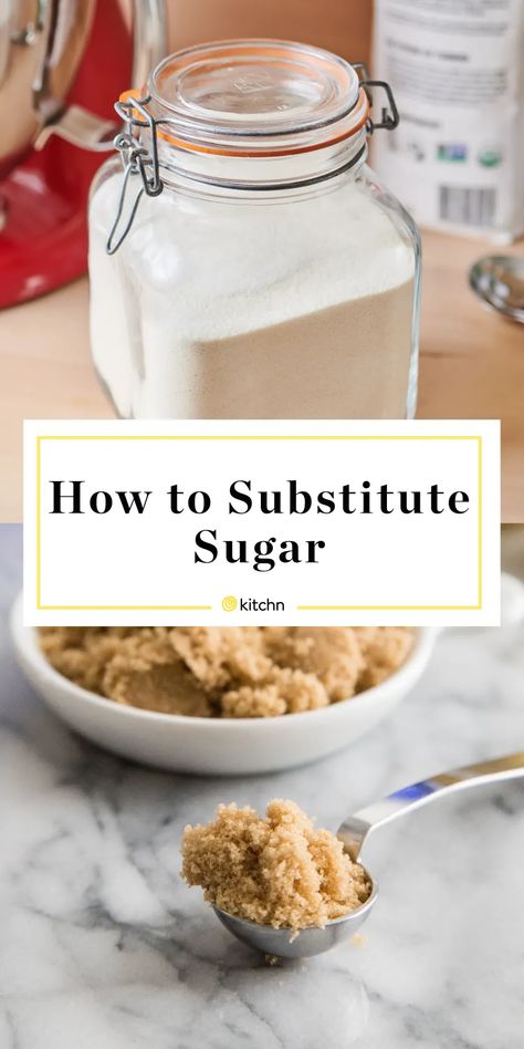 The Best Sugar Substitutes for Baking | Kitchn Sugar Substitutes For Baking, Best Sugar Substitute, Powdered Sugar Substitute, Cooking Substitutions, Sugar Alternatives, Baking Substitutes, Food Substitutions, Healthy Sugar, Sugar Substitute