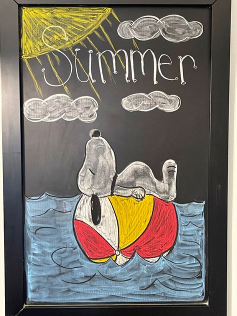 Chalk Art Summer Ideas, Summer Dry Erase Board Art, Summertime Chalkboard Art, Summer Chalkboard Art Easy, End Of Summer Chalkboard Ideas, Summer Whiteboard Ideas, Summer Chalkboard Ideas Easy, Cute Summer Chalkboard Ideas, Summer Blackboard Ideas