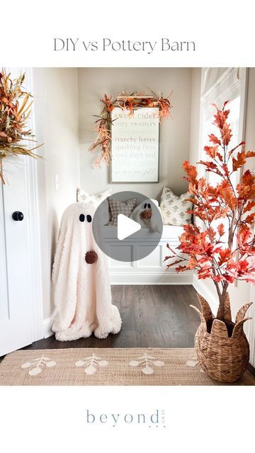 Kati Nairn | Beyond Gray on Instagram: "The real Gus the Ghost has entered the chat. 👻 Comment SHOP and I’ll DM you the link for the supplies that I used to make the super-size, less expensive version. I’ll also DM you the link to the pottery barn original." Kati Nairn, The Ghost, Pottery Barn, Ghost, Halloween, The Originals, Grey, On Instagram, Instagram