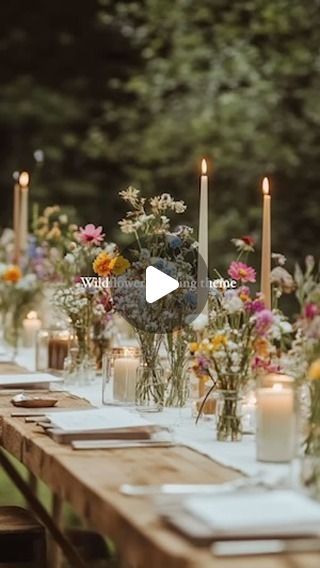 Wedding Decor Inspiration on Instagram: "Love in full bloom with a wildflower wedding theme 🌼  #wildflowerwedding #weddinginspiration #weddinginspo #weddingdecor #weddingplanning #weddingtheme" Wildflower Engagement Party, Rustic Theme Party, Love In Full Bloom, Rustic Garden Party, Wildflower Theme, Wildflower Party, Garden Themed Wedding, Wildflower Wedding Theme, Courtyard Wedding